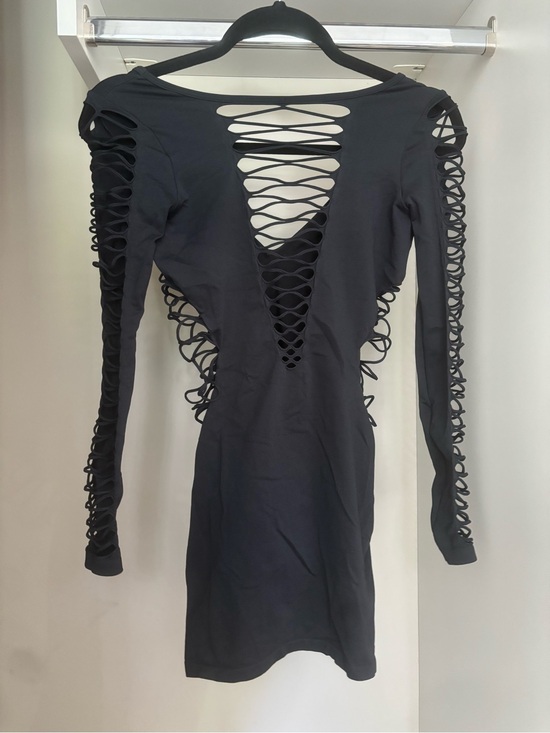 Dresses & Skirts - Black Cutout Bodycon Dress Size Small Long Sleeve Goth Punk Night Out